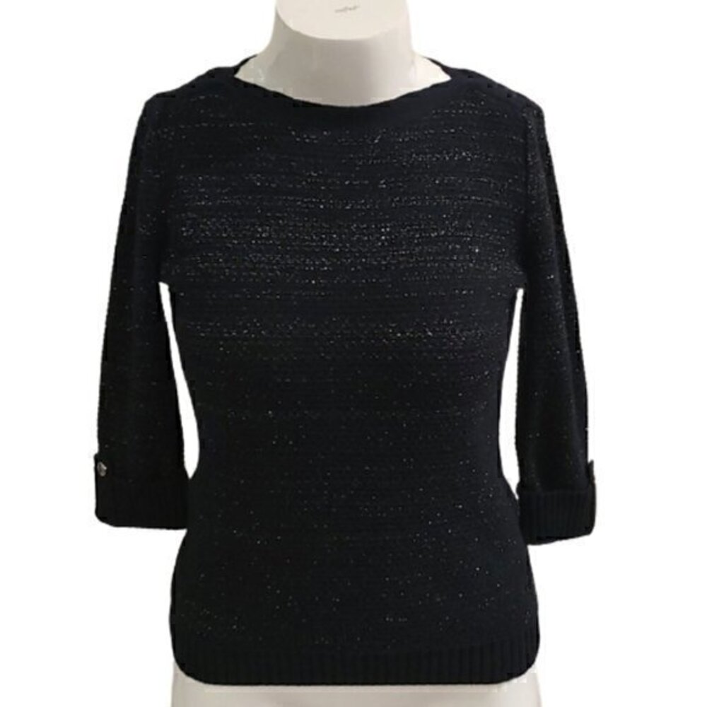 [Karen Scott] 3/4 Sleeve Sparkly Sweater - Size M